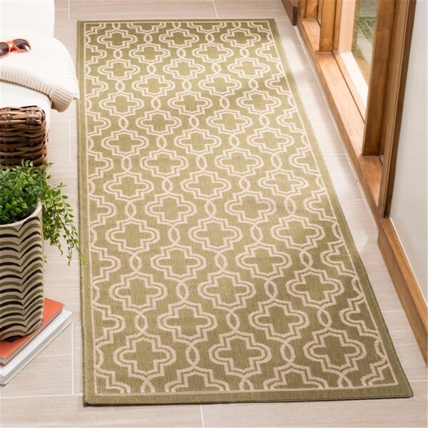 Safavieh Martha Stewart Runner Rug, Green and Beige - 2 ft. 7 in. x 8 ft. 2 in. - MSR4274-244-38