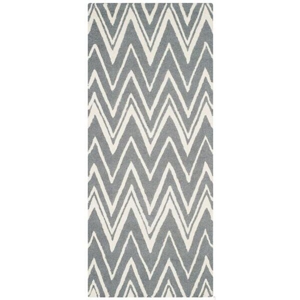 Safavieh 6 x 9 ft. Cambridge Hand Tufted Medium Rectangle Area RugDark Grey & Ivory - CAM711D-6