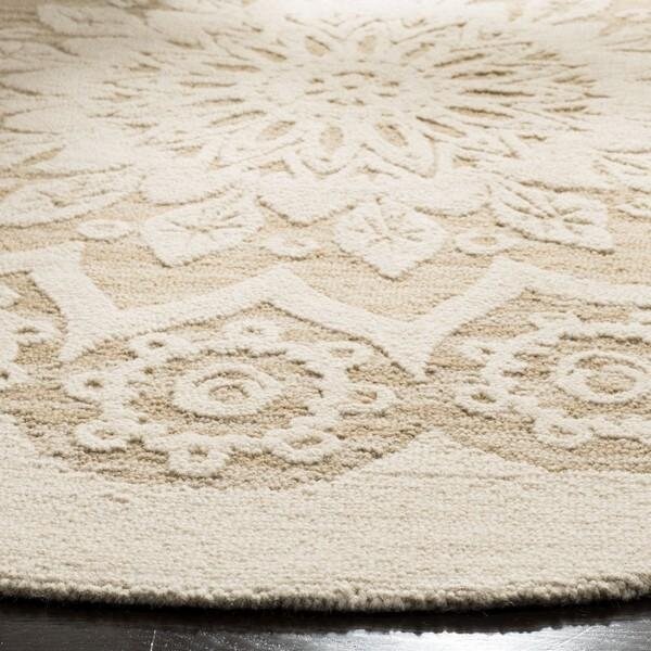 Safavieh Blossom Hand Tufted Round RugIvory & Beige 6 x 6 ft. - BLM108B-6R