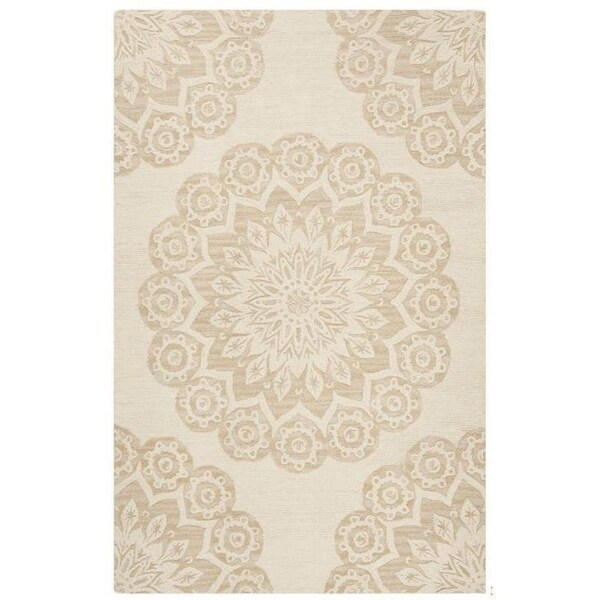 Safavieh Blossom Hand Tufted Round RugIvory & Beige 6 x 6 ft. - BLM108B-6R