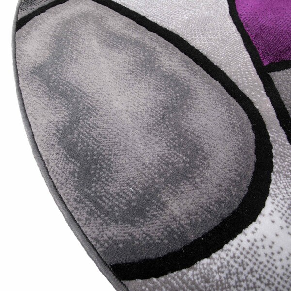 Flash Furniture Purple 7' x 7' Round Abstract Design Area Rug - ACD-TZ-860-7R-PR-GG