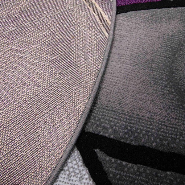 Flash Furniture Purple 7' x 7' Round Abstract Design Area Rug - ACD-TZ-860-7R-PR-GG