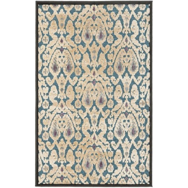 Safavieh Paradise Power Loomed Rectangle Rug- Anthracite - Petrol- 5 Ft. 3 In. X 7 Ft. 6 In. - PAR157-2370-5