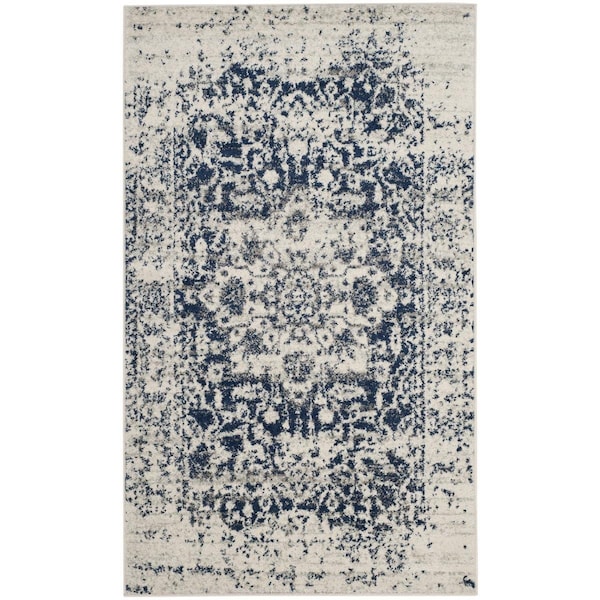 Safavieh Madison Small Rectangle Area Rug, Cream and Navy - 3 x 5 ft. - MAD603D-3