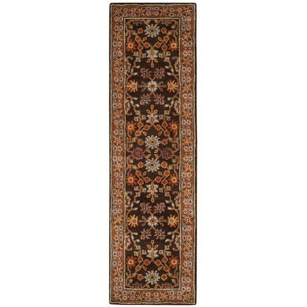 Safavieh Heritage Hand Tufted Runner RugCharcoal & Blue 2 ft.-3 in. x 6 ft. - HG405A-26