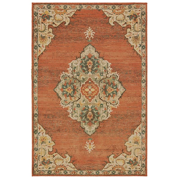 Oriental Weavers 5 ft. 3 in. x 7 ft. 6 in. Toscana Rectangular Area Rug Orange - T9568B160230ST