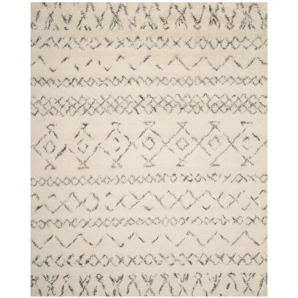 Flowers First 8 x 10 ft. Casablanca Hand Tufted Rug, Ivory & Grey - Large Rectangle - FL2115277