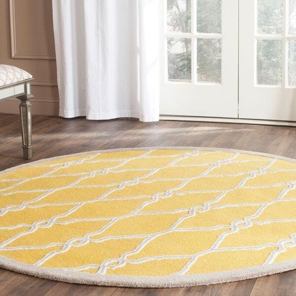 Safavieh Cambridge Hand Tufted Small Rectangle Rug- Gold - Ivory- 4 x 6 ft. - CAM352Q-4