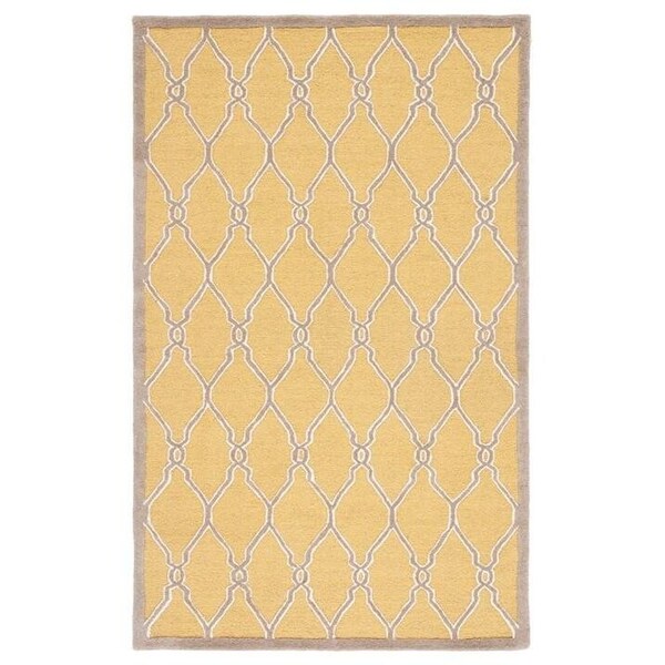 Safavieh Cambridge Hand Tufted Small Rectangle Rug- Gold - Ivory- 4 x 6 ft. - CAM352Q-4