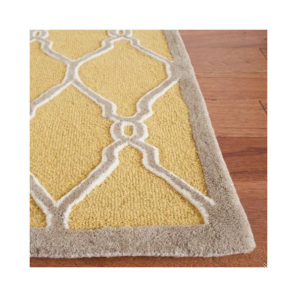 Safavieh Cambridge Hand Tufted Small Rectangle Rug- Gold - Ivory- 4 x 6 ft. - CAM352Q-4