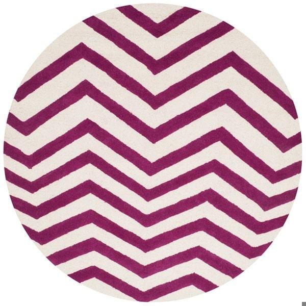 Safavieh Cambridge Hand Tufted Rectangle RugIvory & Fuchsia 3 x 5 ft. - CAM714F-3