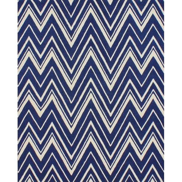 Safavieh Cambridge Hand Tufted Rectangle Rug- Navy - Ivory- 2 ft. 6 in. x 10 ft. - CAM711M-210