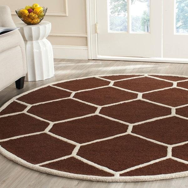 Safavieh Cambridge Hand Tufted Accent Rugs, Dark Brown and Ivory - 2 ft.-6 in. x 4 ft. - CAM144H-24