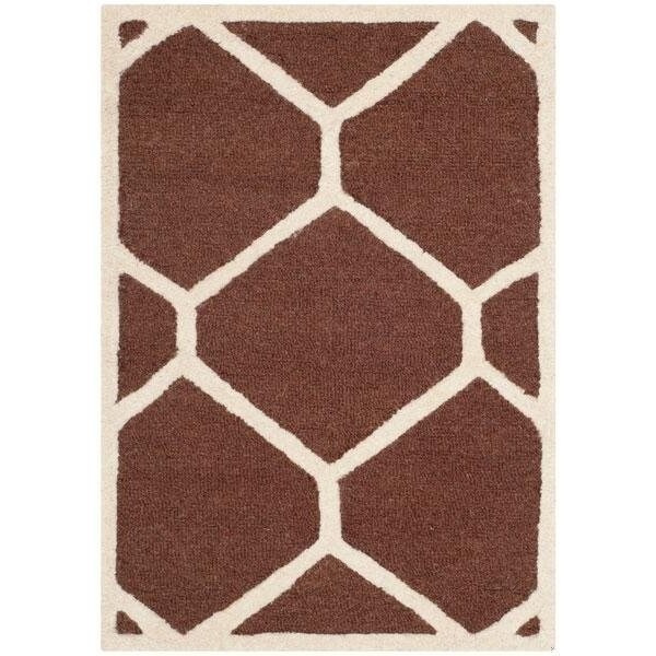 Safavieh Cambridge Hand Tufted Accent Rugs, Dark Brown and Ivory - 2 ft.-6 in. x 4 ft. - CAM144H-24