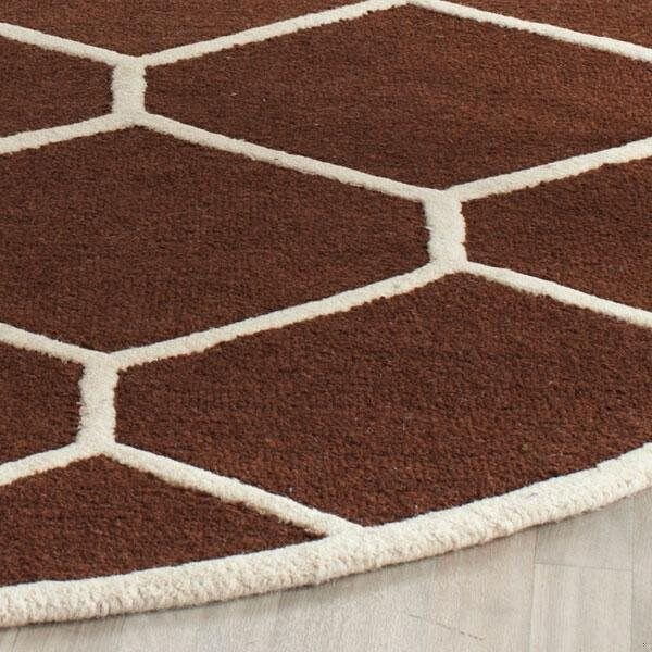 Safavieh Cambridge Hand Tufted Accent Rugs, Dark Brown and Ivory - 2 ft.-6 in. x 4 ft. - CAM144H-24