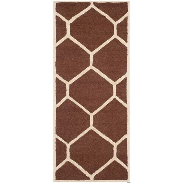 Safavieh Cambridge Hand Tufted Accent Rugs, Dark Brown and Ivory - 2 ft.-6 in. x 4 ft. - CAM144H-24