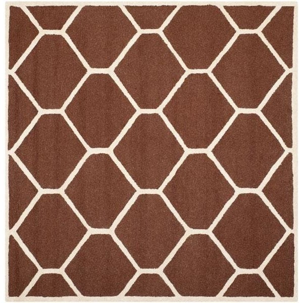 Safavieh Cambridge Hand Tufted Accent Rugs, Dark Brown and Ivory - 2 ft.-6 in. x 4 ft. - CAM144H-24