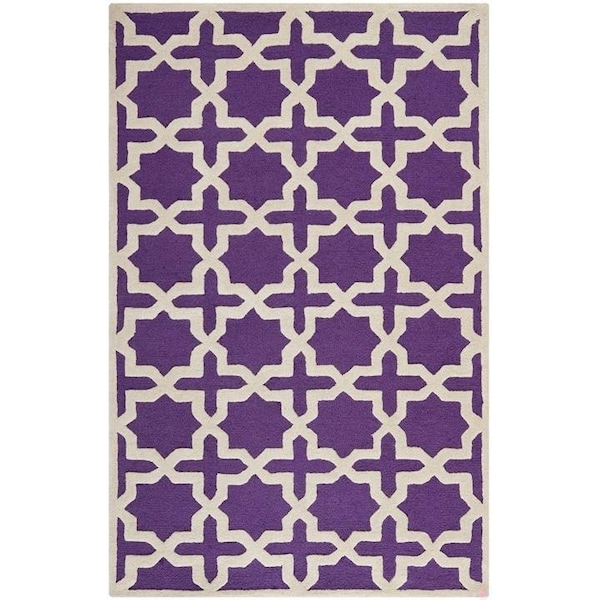 Safavieh Cambridge Runner Rugs, Purple and Ivory - 2 ft.-6 in. x 8 ft. - CAM125K-28