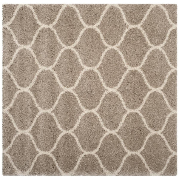 Safavieh 7 x 7 ft. Square Hudson Shag Power Loomed RugBeige & Ivory - SGH280S-7SQ