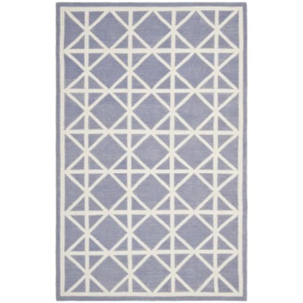 Safavieh 3 Ft. X 5 Ft. Small Rectangle Contemporary Dhurries- Purple And Ivory- Flatweave Rug - DHU558B-3