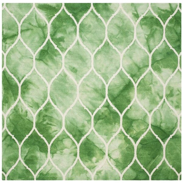 Safavieh 7 x 7 ft. Square Dip Dye Hand Tufted RugGreen & Ivory - DDY685Q-7SQ