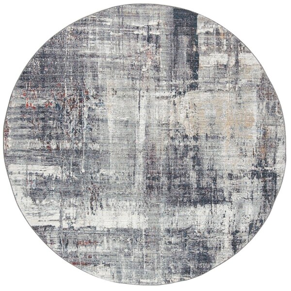 Safavieh 7 x 7 ft. Round Monray 600 Power Loomed RugCharcoal & Ivory - MNY615C-7R