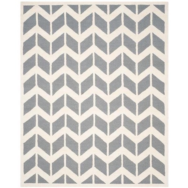 Safavieh Cambridge Hand Tufted Rectangle Rug- Dark Grey - Ivory- 3 x 5 ft. - CAM718D-3