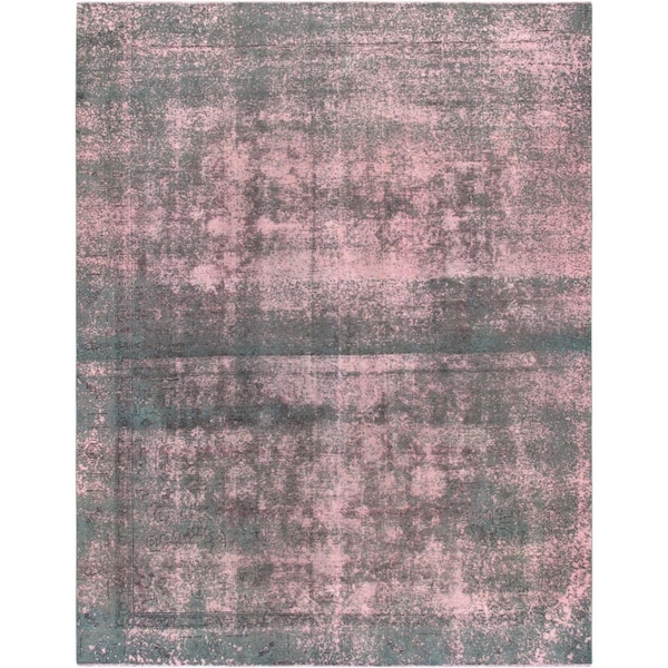 Pasargad 54686 8 ft. 10 in. x 11 ft. 6 in. Vintage Overdye Hand-Knotted Wool RugSalmon & Green - 54686 9X12