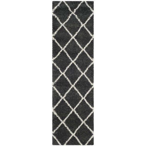Safavieh Sgh-Hudson Shag Power Loomed Accent RugDark Grey & Ivory 2 x 3 ft. - SGH281G-2