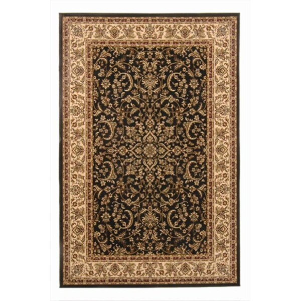 Auric Noble Rectangular Black Traditional Italy Area Rug, 2 ft. 2 in. W x 8 ft. H - AU2482633