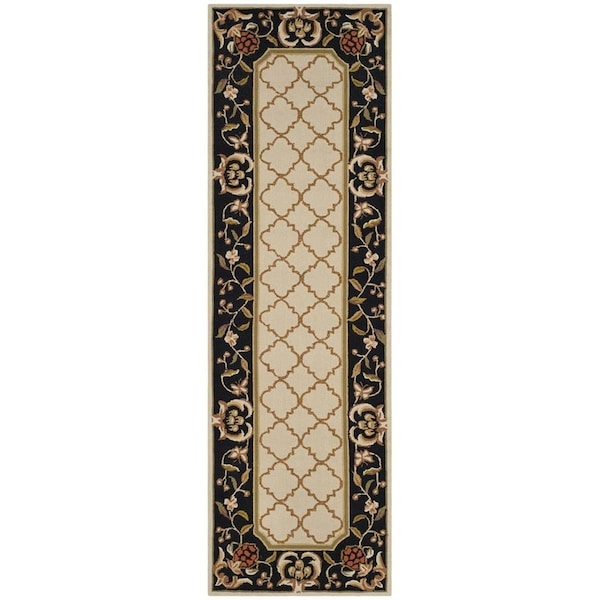 Safavieh Easy Care Hand Hooked Runner RugIvory & Black 2 ft.6 in. x 10 ft. - EZC753A-210