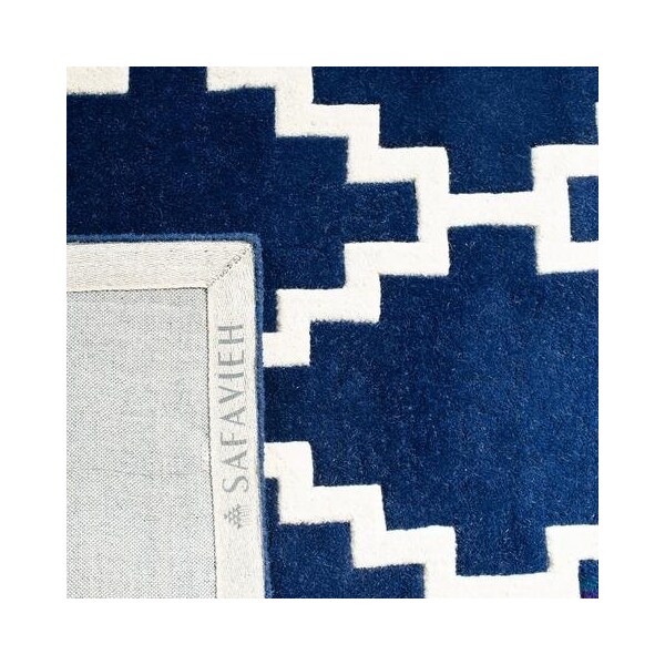 Safavieh Chatham Hand Tufted Rectangle Rug- Navy - Ivory- 2 ft. 3 in. x 7 ft. - CHT743C-27