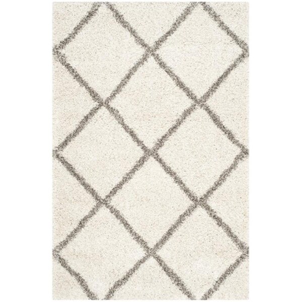 Safavieh Hudson Shag Power Loomed Rectangle Rug- Ivory - Grey- 4 x 6 ft. - SGH281A-4