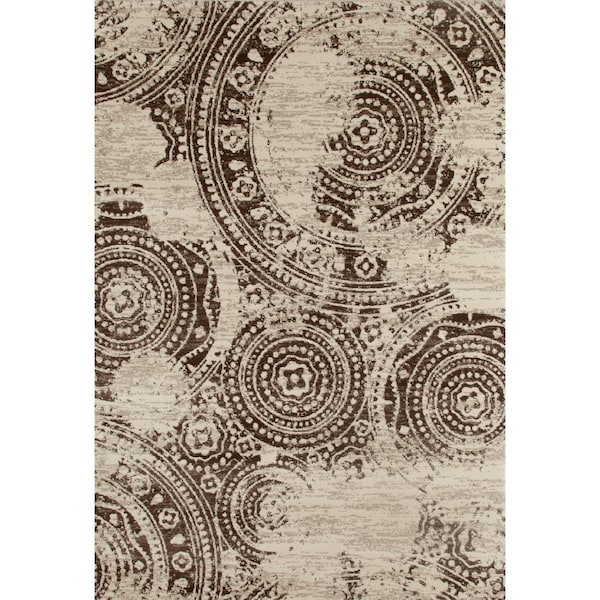Standalone 2 x 4 ft. Milan Collection Coins Woven Area RugBeige - ST735349