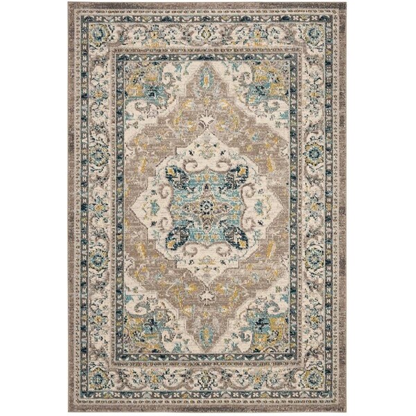 Safavieh 8 x 10 ft. Phoenix 100 Power Loom Area RugIvory & Grey - PHX154F-8