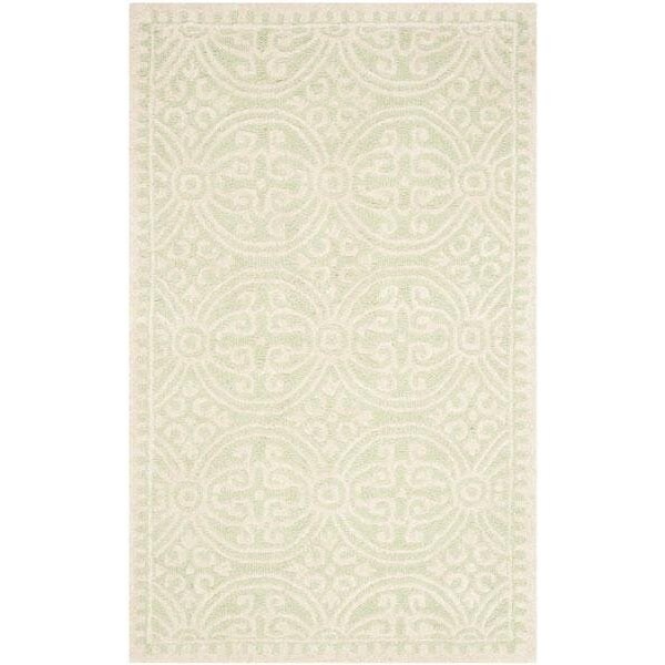 Safavieh Cambridge Hand Tufted Runner Rug- Light Green - Ivory- 2 ft. 6 in. x 6 ft. - CAM123B-26