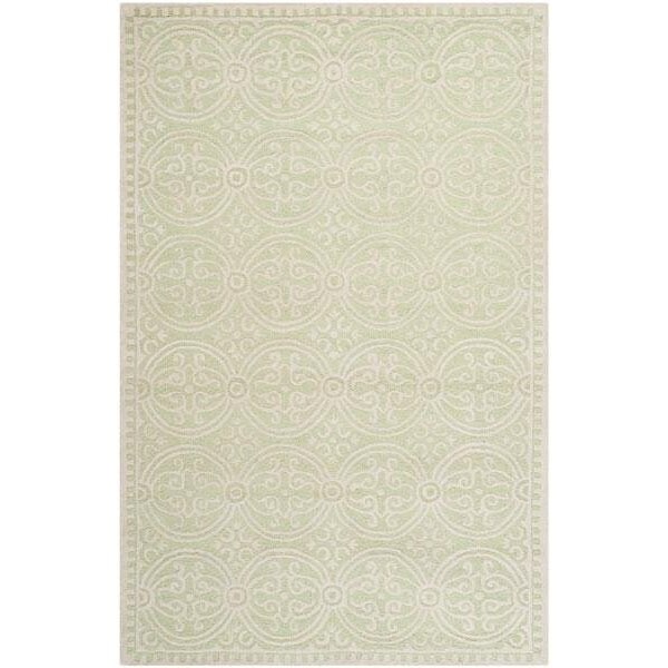 Safavieh Cambridge Hand Tufted Runner Rug- Light Green - Ivory- 2 ft. 6 in. x 6 ft. - CAM123B-26