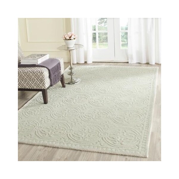 Safavieh Cambridge Hand Tufted Runner Rug- Light Green - Ivory- 2 ft. 6 in. x 6 ft. - CAM123B-26