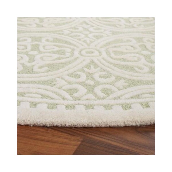 Safavieh Cambridge Hand Tufted Runner Rug- Light Green - Ivory- 2 ft. 6 in. x 6 ft. - CAM123B-26