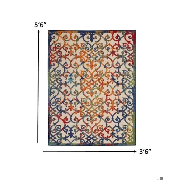 Homeroots 4 x 6 ft. Rainbow Colored Indoor & Outdoor Area Rug - 385029