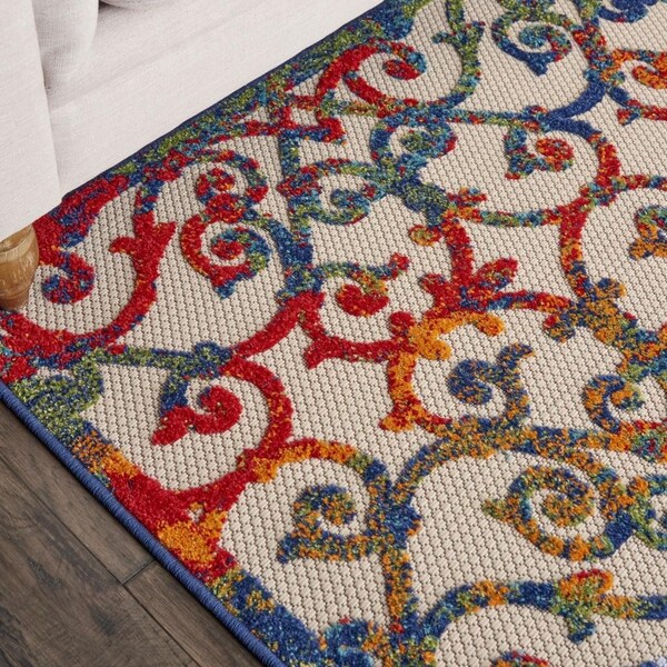 Homeroots 4 x 6 ft. Rainbow Colored Indoor & Outdoor Area Rug - 385029