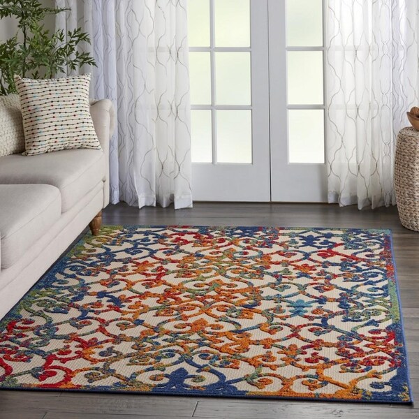 Homeroots 4 x 6 ft. Rainbow Colored Indoor & Outdoor Area Rug - 385029