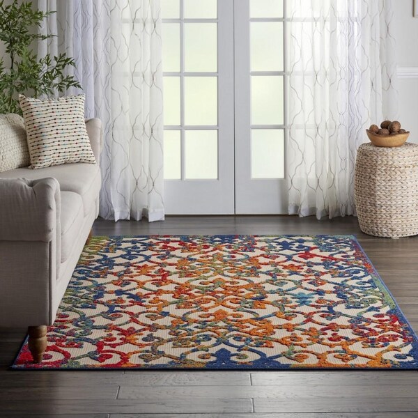 Homeroots 4 x 6 ft. Rainbow Colored Indoor & Outdoor Area Rug - 385029
