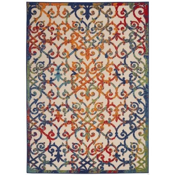 Homeroots 4 x 6 ft. Rainbow Colored Indoor & Outdoor Area Rug - 385029