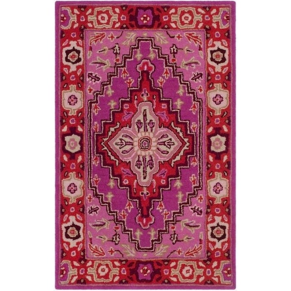 Safavieh Bellagio Hand Tufted Small Rectangle Area RugRed & Pink 4 x 6 ft. - BLG545B-4