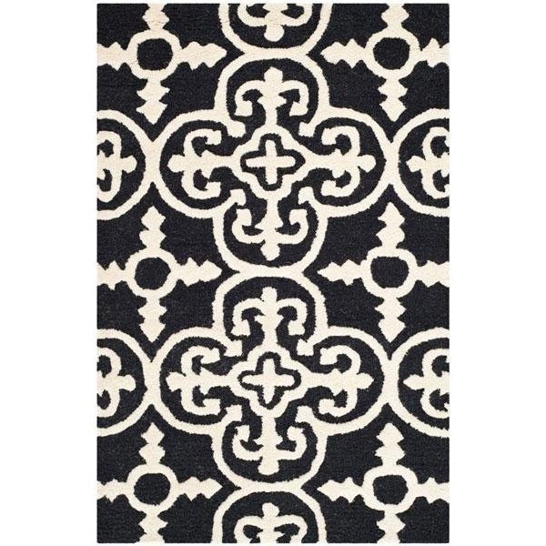 Safavieh Cambridge Hand Tufted Accent Rug, Black and Ivory - 2 x 3 ft. - CAM133E-2