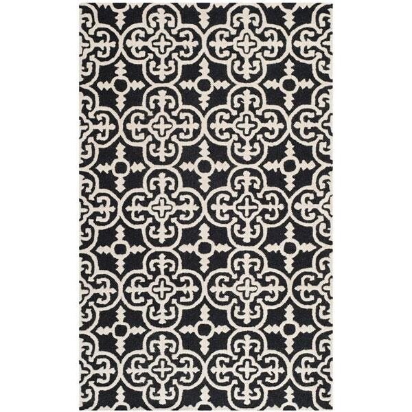 Safavieh Cambridge Hand Tufted Accent Rug, Black and Ivory - 2 x 3 ft. - CAM133E-2