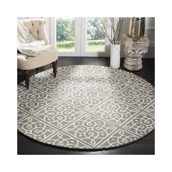 Safavieh 4 x 6 ft. Medium Rectangle Cambridge Hand Tufted Rug, Dark Grey and Ivory - CAM731D-4