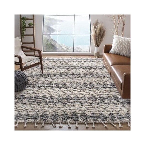 Safavieh 4 x 6 ft. Rectanglar Casablanca Shag Rug Ivory & Grey - CSB476F-4