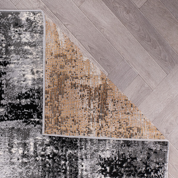 World Rug Gallery Dublin Contemporary Abstract Area Rug 5' X 7' Black - 4053BLACK5X7